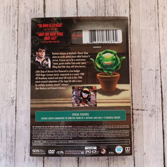 Little Shop of Horrors DVD Musical Comedy Movie w/Slipcover - Picture 2 of 3